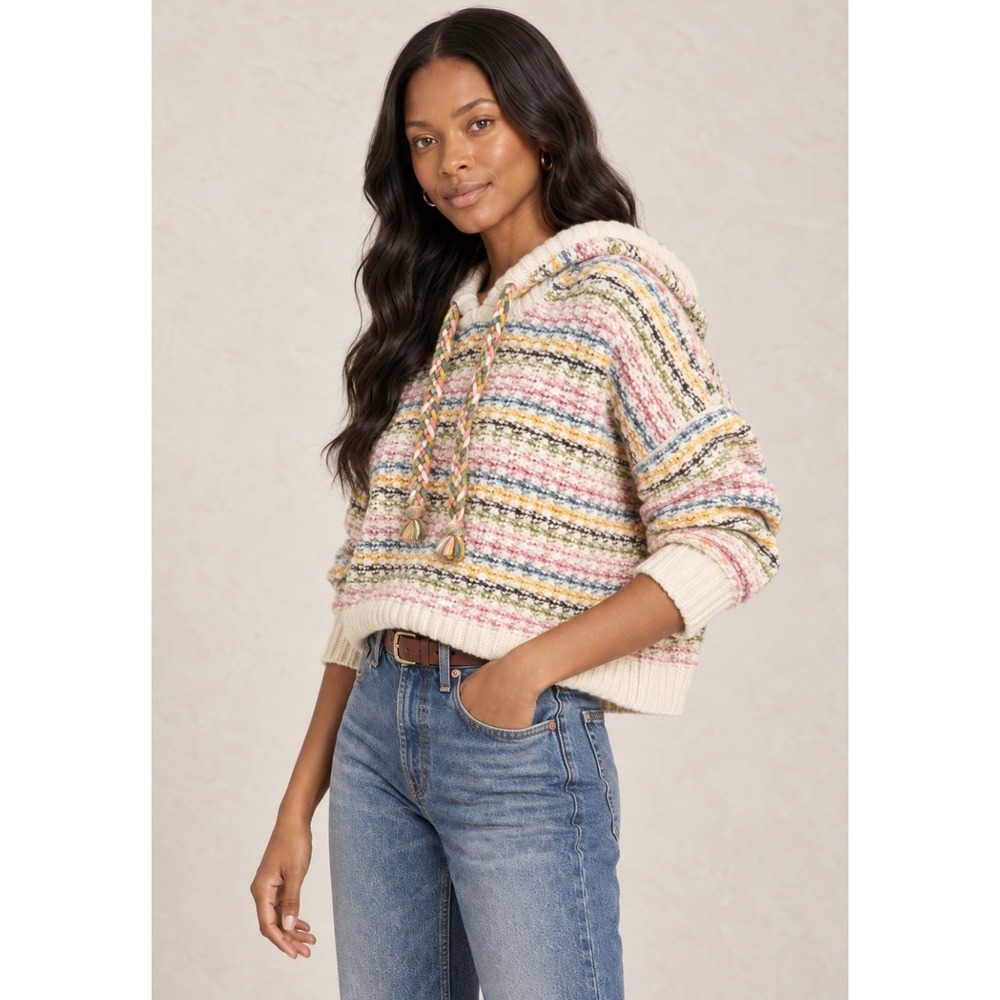 ba&sh Baloo Multicolor Striped Wool Blend Hooded Sweater Size 1 Small